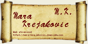 Mara Krejaković vizit kartica